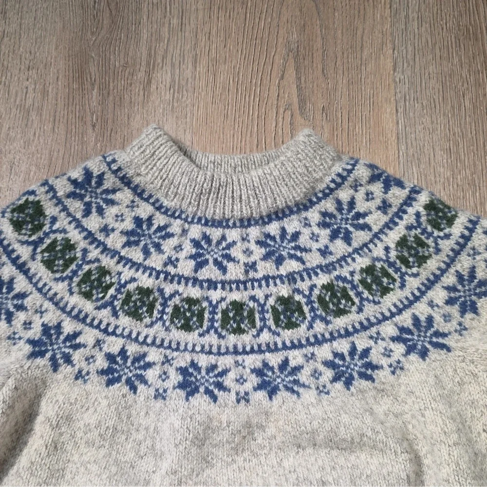 Vintage Danspin Wool Fair Isle Knit Pullover Sweater Crewneck Long Sleeve S